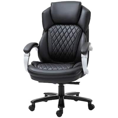 Big and Tall Diamond Stitch Executive Office Chair 350 lbs Capacity Adjustable Height Ergonomic Faux Leather with Swivel