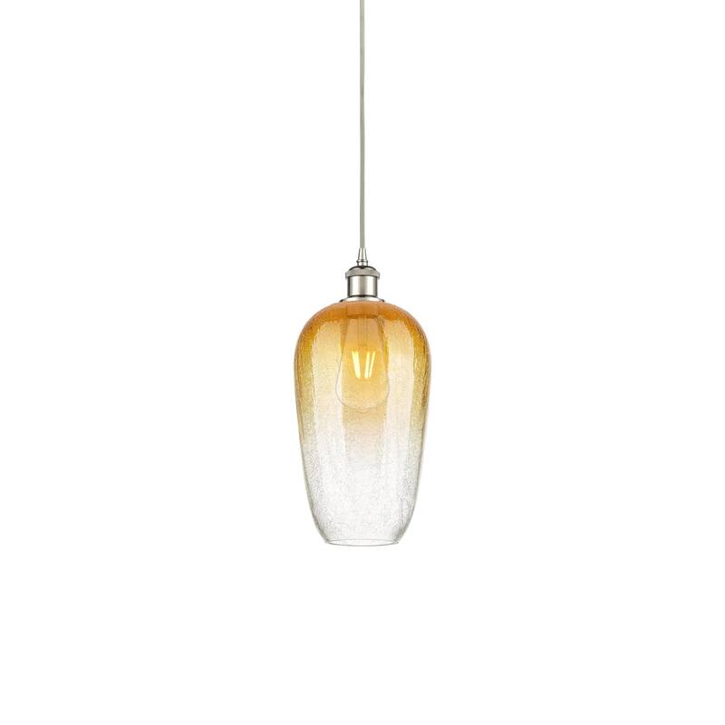 Innovations Lighting 516-1P-15-7 Brookhaven Flute Pendant Brookhaven - Polished Nickel / Amber