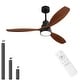 preview thumbnail 60 of 81, 52" and 60" Noiseless Walnut Wood Ceiling Fan with Remote Control,Light Integrated Optional - 52 Inch