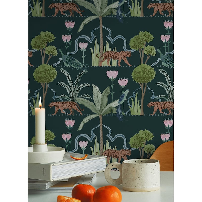 NuWallpaper Laos Green Peel and Stick Wallpaper