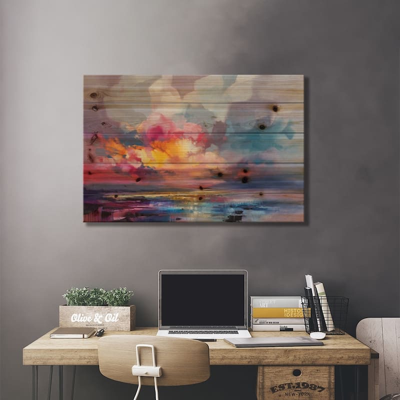 Displacement Print On Wood by Scott Naismith - Multi-Color