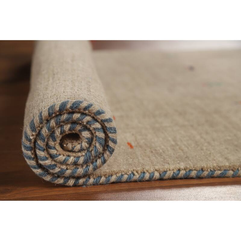 Hand Knotted Oriental 100% Wool Carpet Tribal Animal Pictorial Brown Gabbeh Area Rug - 4' 11'' X 3' 0''