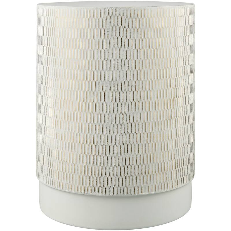 Ezekiel Round Metal Textured End Table - 19"H x 15"W x 15"D