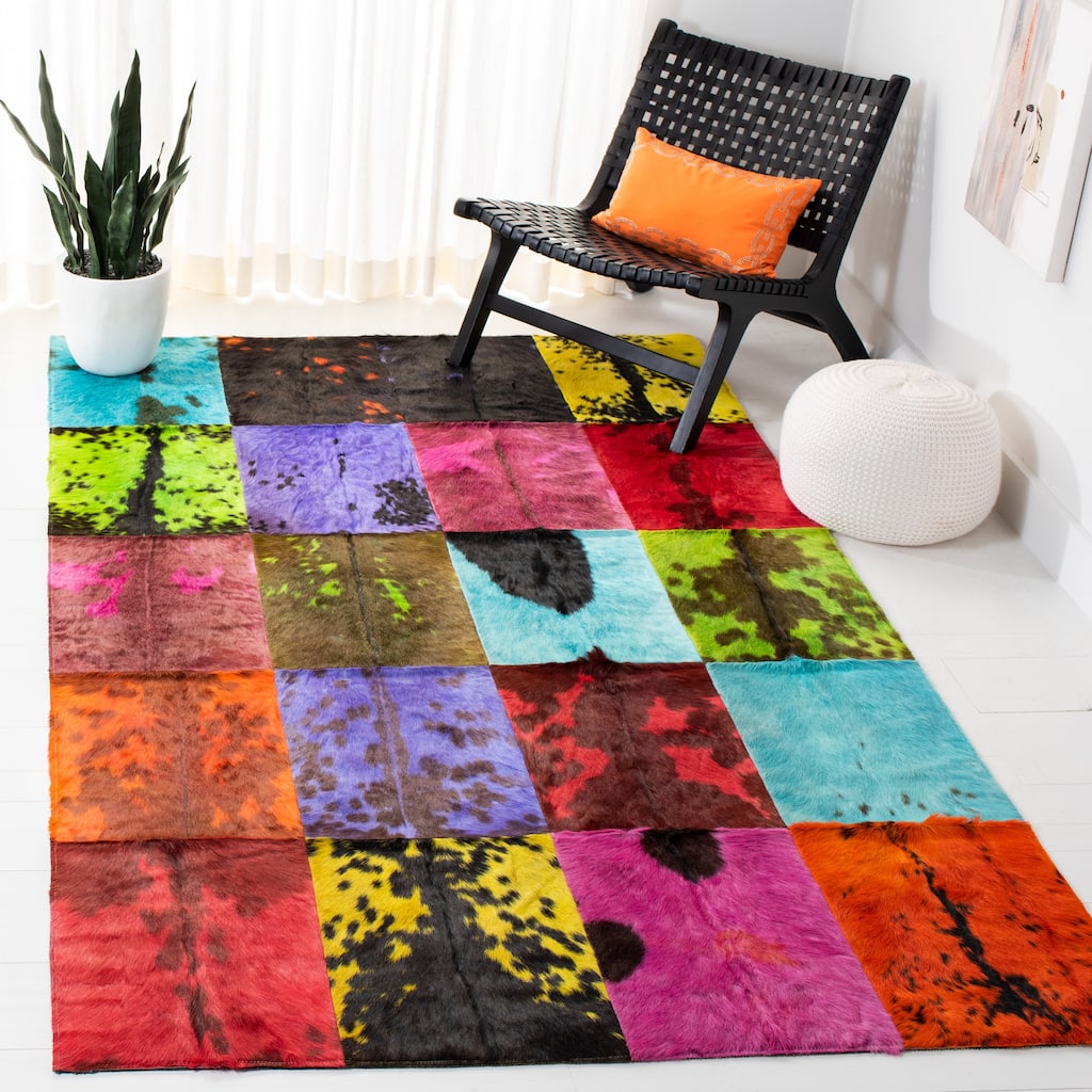 SAFAVIEH Handmade Studio Leather Terza Modern Leather Rug