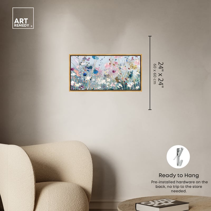 Art Remedy Blue Forest Ii Framed Floral Fine 1 Piece Canvas Wall Art