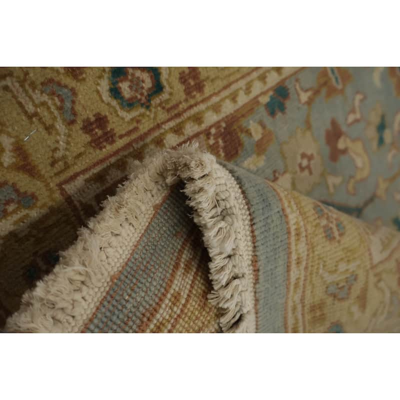 Hand Knotted Oriental 100% Wool Carpet Traditional All-Over Navy Blue & Blues Ziegler Area Rug - 3' 9'' X 2' 0''