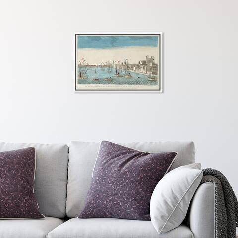 Oliver Gal 'London Bridge and Tower' Nautical and Coastal Blue Wall Art Canvas Print