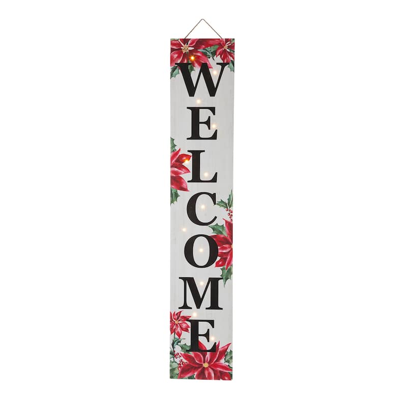 Glitzhome 42"H Lighted Wooden "Merry Christmas" Porch Sign Decor