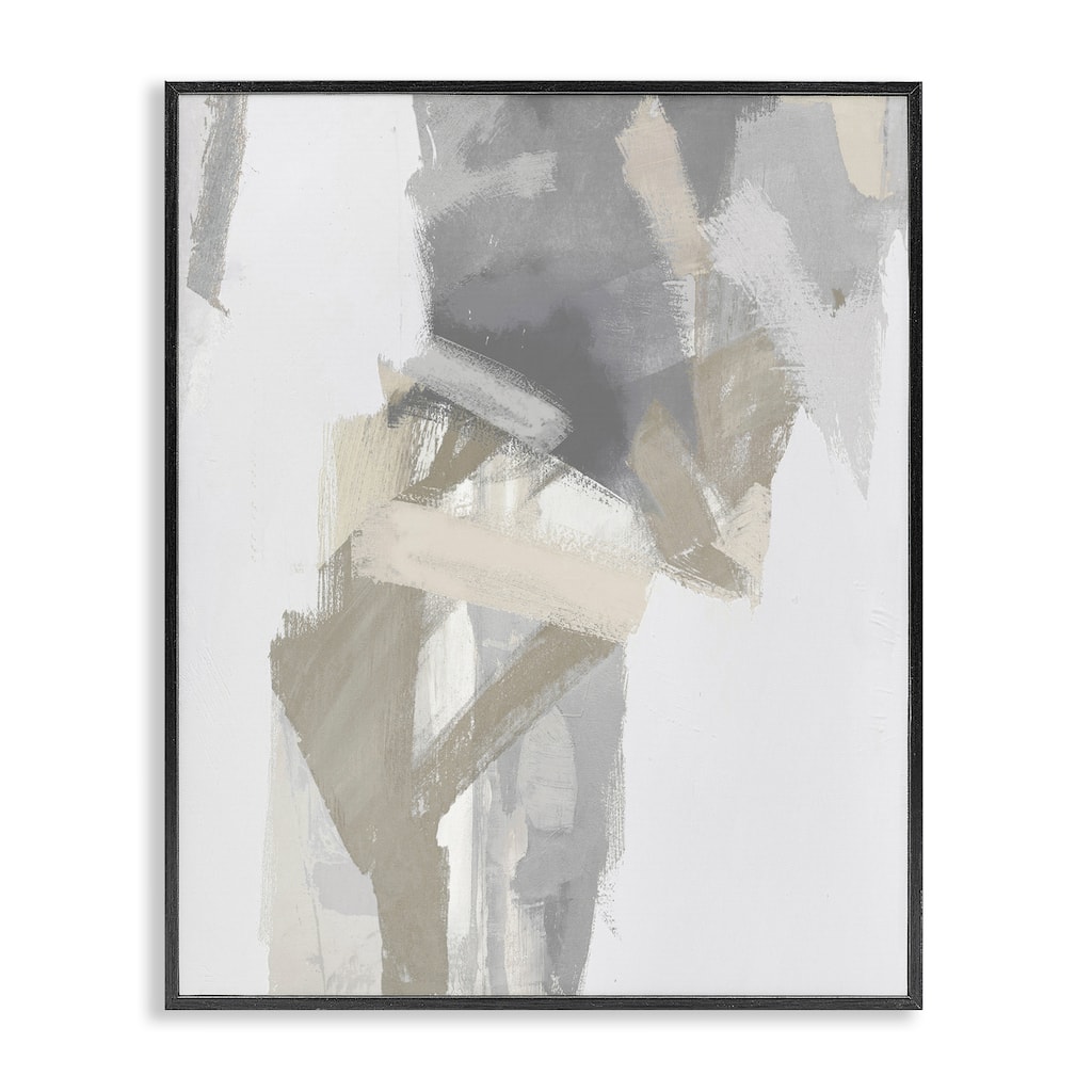 Stupell Elegant Grey & Beige Streaks Framed Giclee Art Design By Rachel Springer