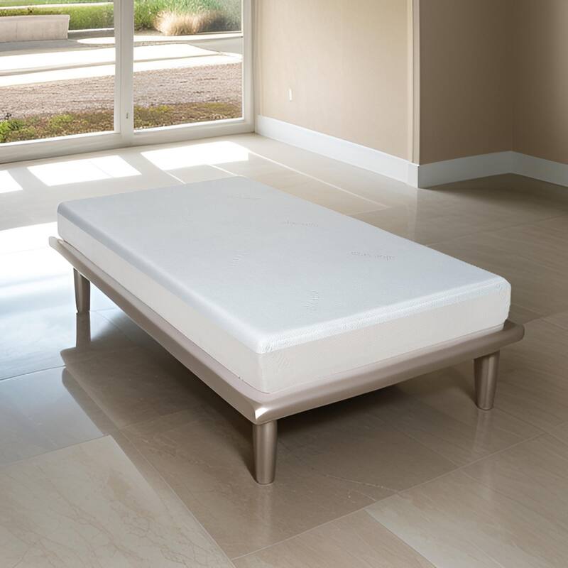 Que 6 Inch Full Size Memory Foam Mattress, Gel Infused, Fabric Upholstery