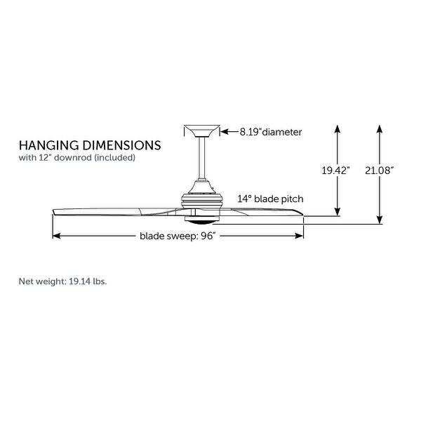 Fanimation Spitfire DC 96 inch Indoor/Outdoor Ceiling Fan Blade Set of 3 - Light Oak - Brown