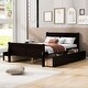 preview thumbnail 1 of 34, Full Size Wood Platform Bed with 4 Drawers, Elegant Design Espresso