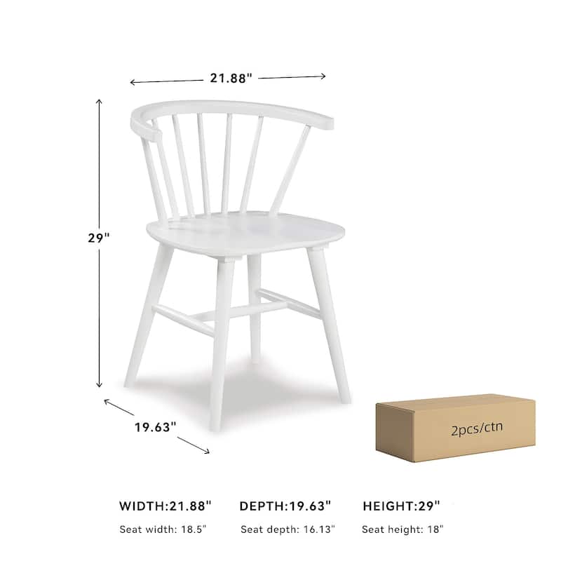 Signature Design by Ashley Grannen White Solid Wood Dining Chairs (Set of 2) - 22"W x 21"D x 30"H