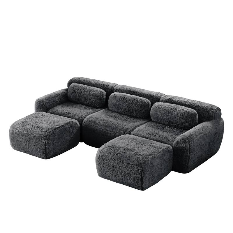 Anmytek Modular Sectional U-Shaped Sofa Deep Seat With Chaise Free Combination Vacuum Packed