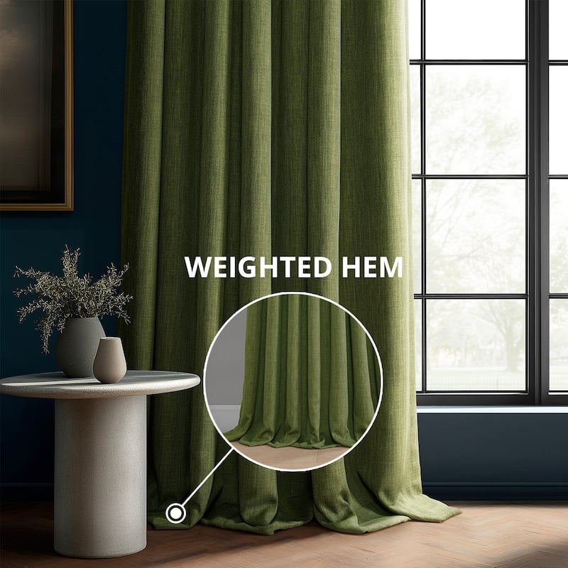 Exclusive Fabrics Faux Linen Grommet Room Darkening Curtain (1 Panel)