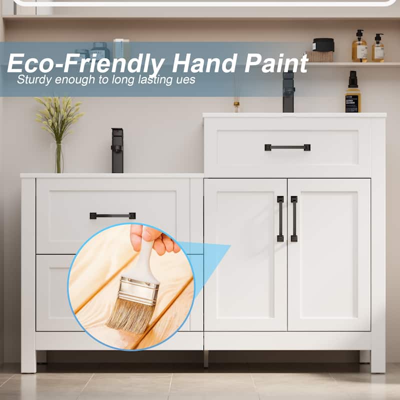 48" Bathroom Cabinet Double Basin Combination Parent-child Wash Basin