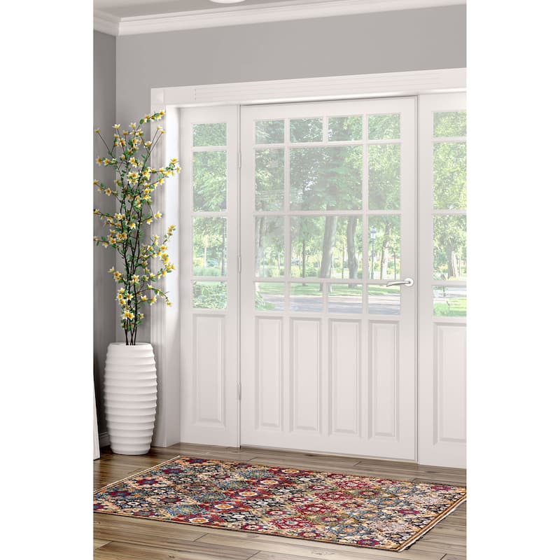 ECARPETGALLERY Hand-knotted Andelz Multi Color Wool Rug - 4'4 x 6'8