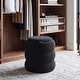 preview thumbnail 15 of 26, Adeco 16" Round Upholstered Storage Ottoman with Wood Lid Black-Boucle