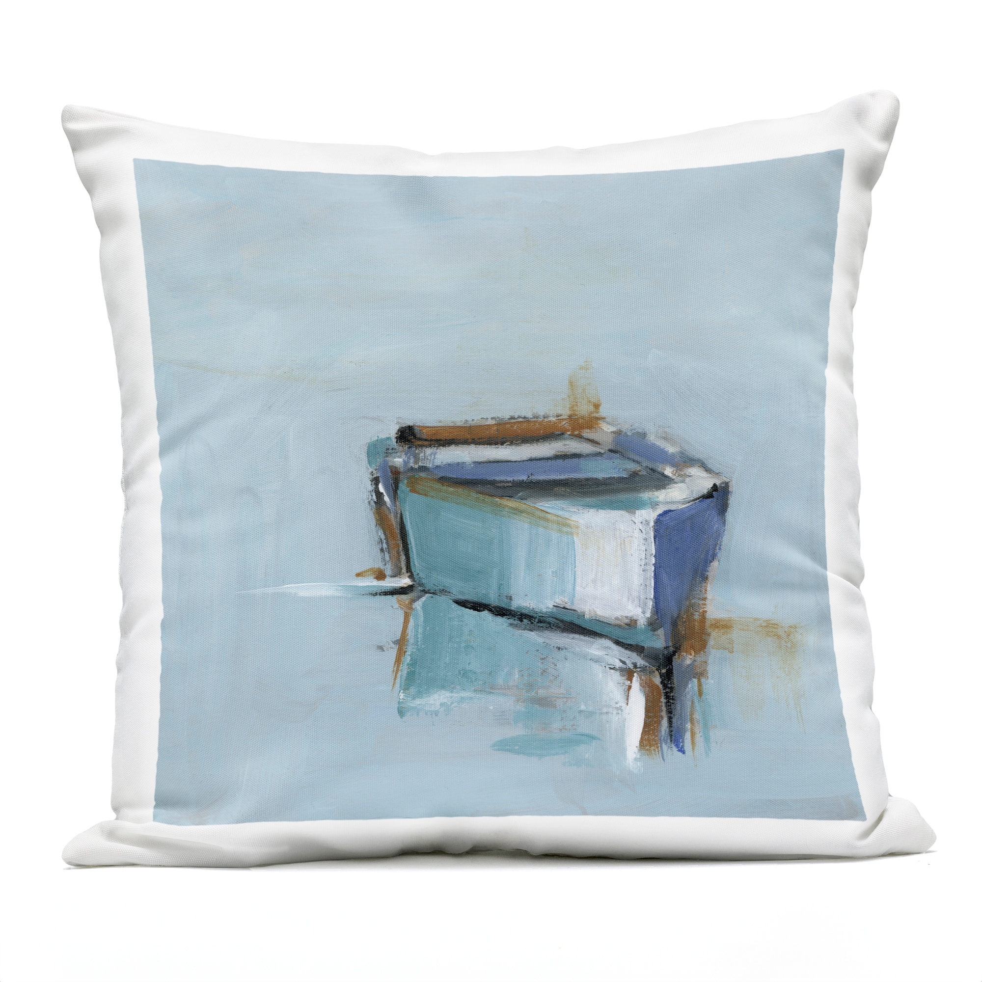 Stupell Calm Water Reflection Boat Printed Outdoor Throw Pillow Design by Ethan Harper