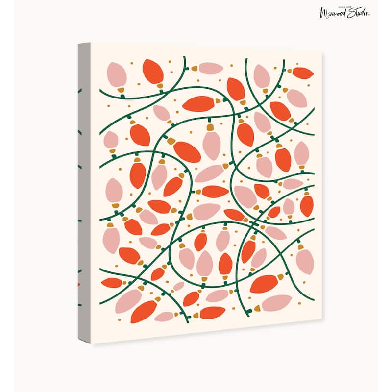 Wynwood Studio Canvas Holiday and Seasonal Christmas Outdoor Lights Red Modern & Contemporary Wall Art Canvas Print
