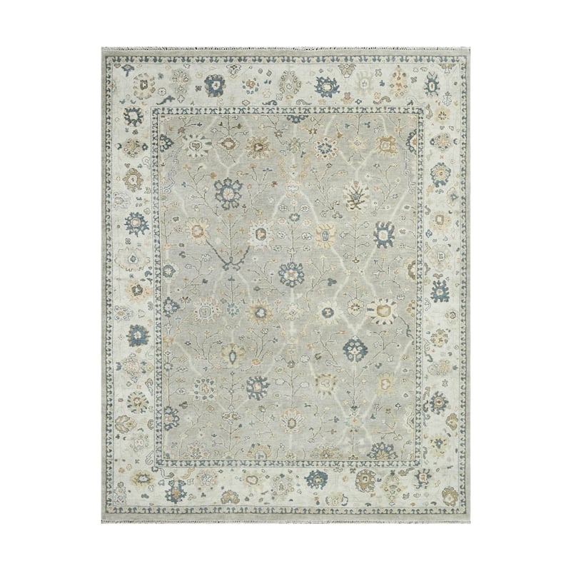 LoomBloom Multi Size Gray Hand Knotted Wool Oushak Rug - 2'  x 3'