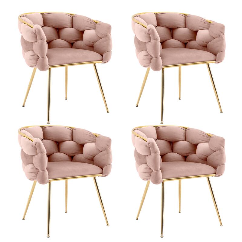 Modern Velvet Dining Chair with Metal Legs