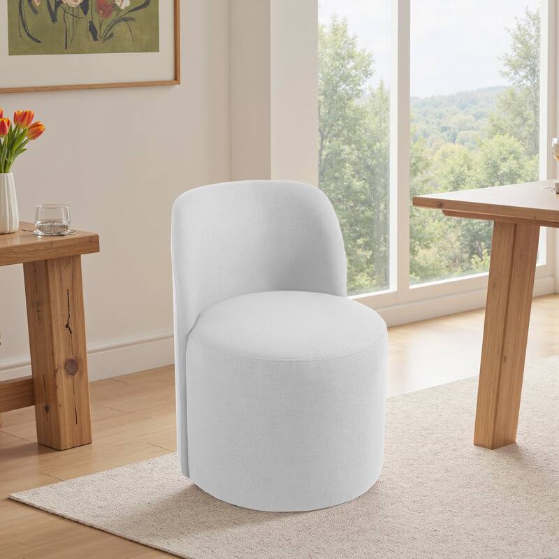 Modern Linen Upholstery Dining Chair Barrel Chair