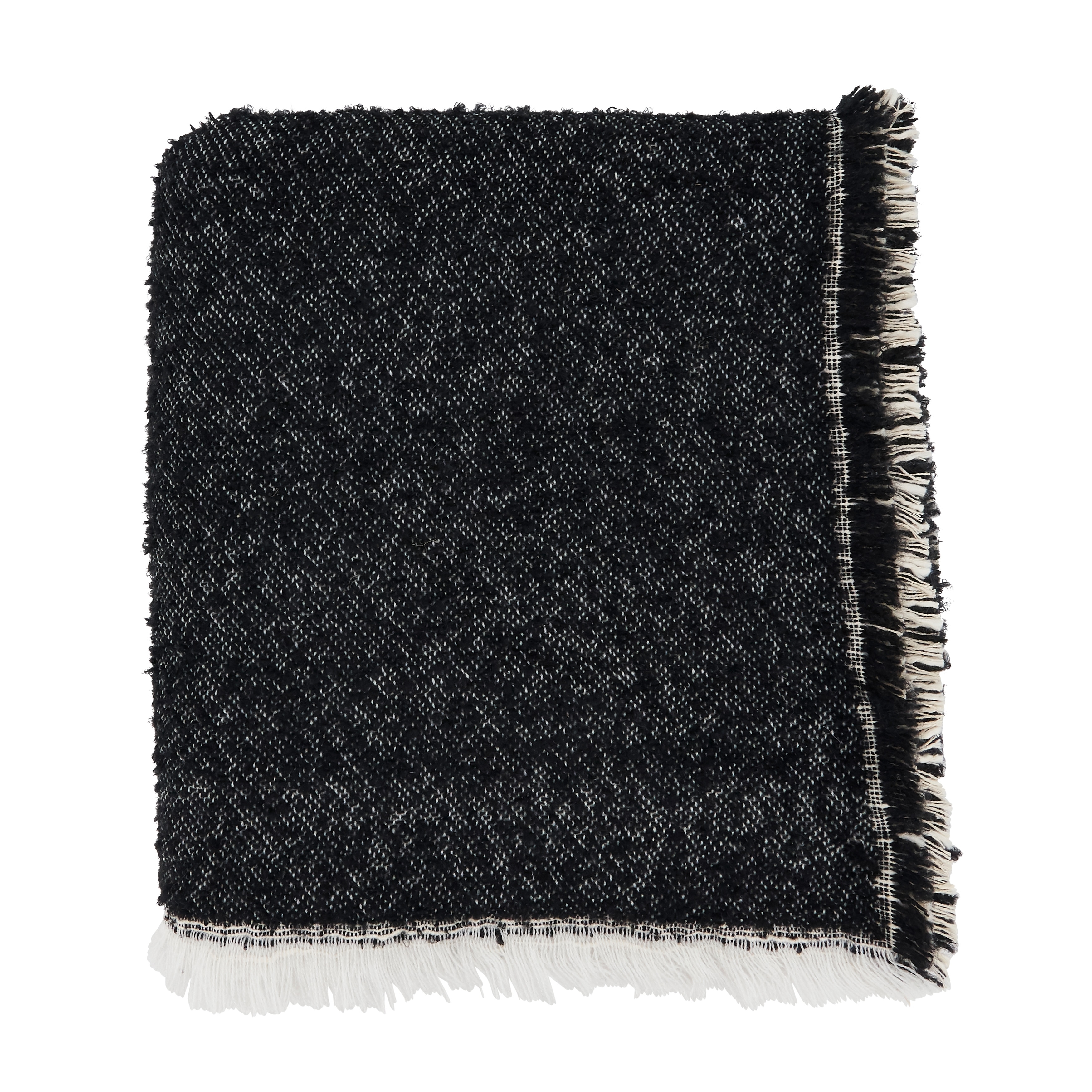 Double the Style Reversible Fringe Throw Blanket