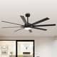 preview thumbnail 21 of 38, 65" Integrated LED White Dimmable Ceiling Fan with Light and Remote - 65" D x 65" W x 13.4" H Black
