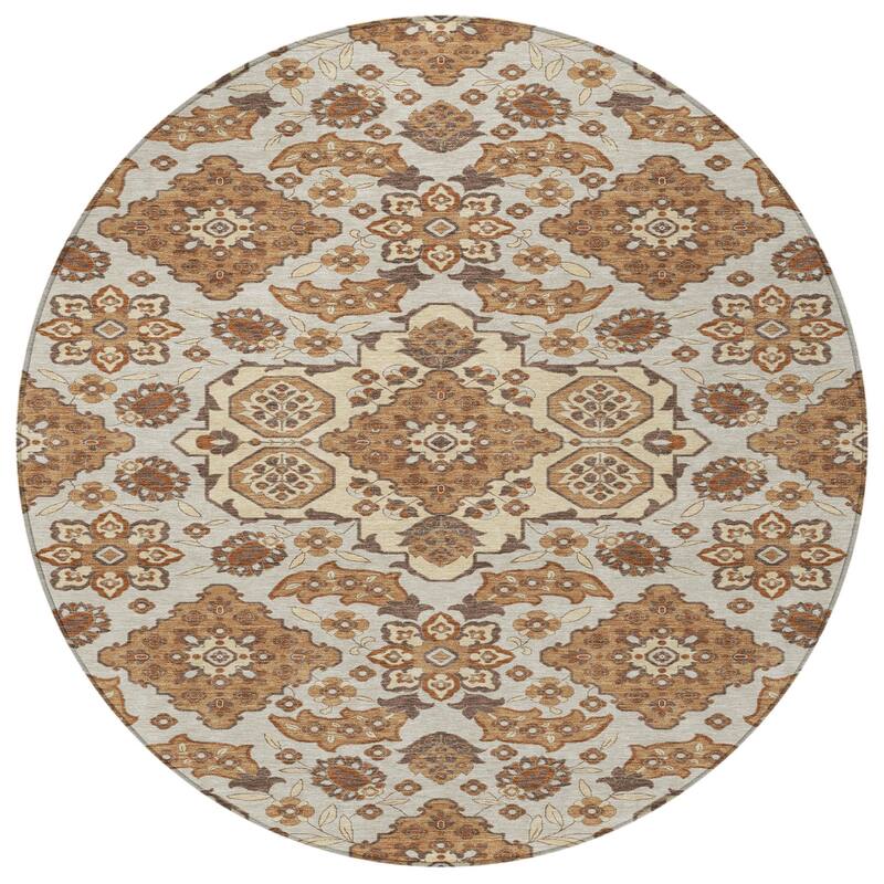 HomeRoots Medallion Traditional Rectangle Outdoor Rug