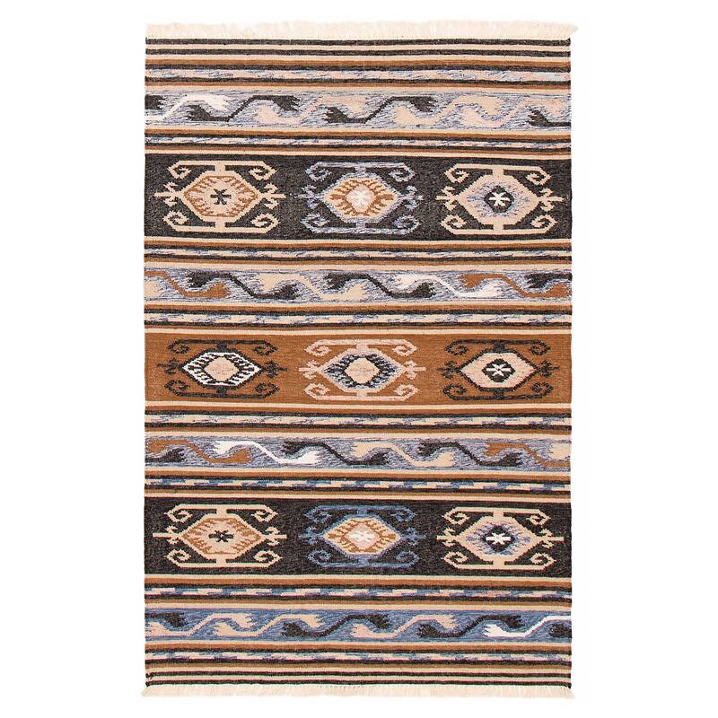 Ankara FW Navy Kilim 5'3" x 7'11" - 5'3 x 7'11 - Dark Navy - 5'3 x 7'11