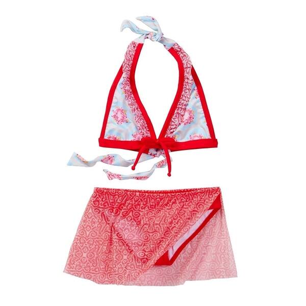 Shop Azul Girls Red Blue Floral The Girl Next Door Bikini Halter