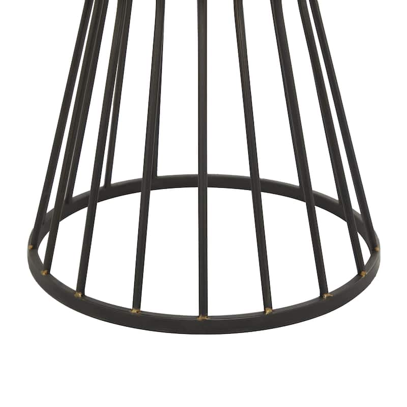 Metal Accent Table with Mirrored Glass Top - Black - Roche River Decor
