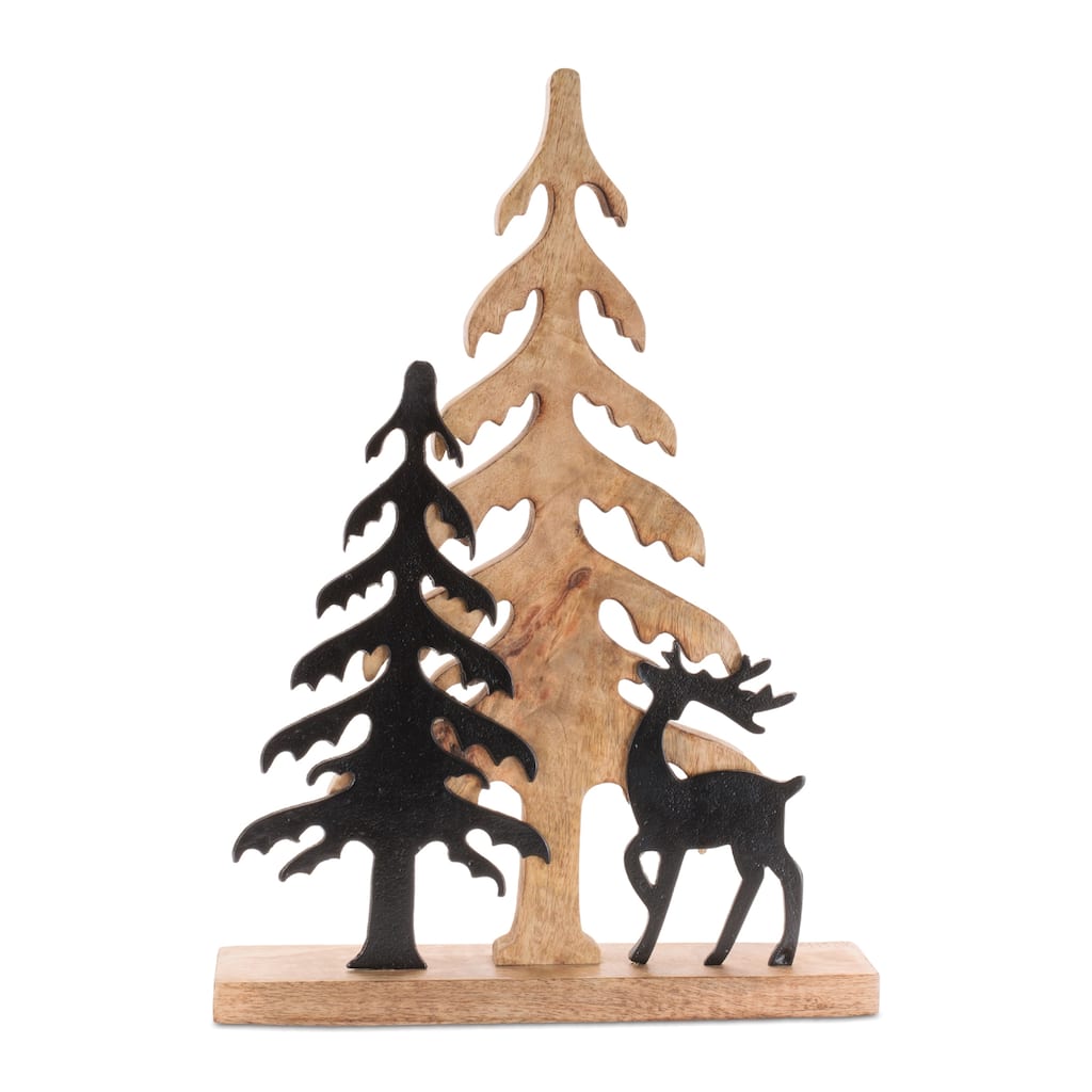 Woodland Deer and Pine Tree Silhouette Décor