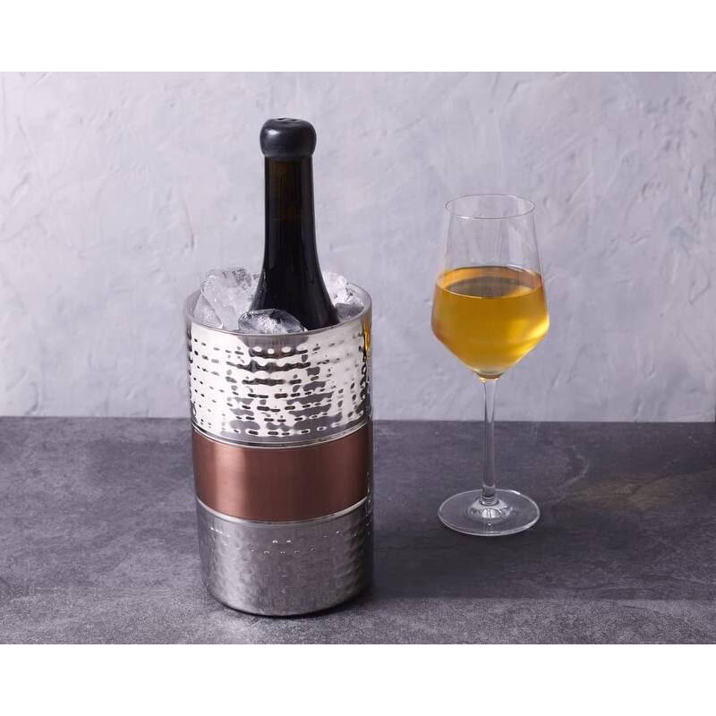 Sol Living Wine Chiller Bucket Double Wall Stainless Steel Barware Wine & Champagne Holder, 1.6 qt