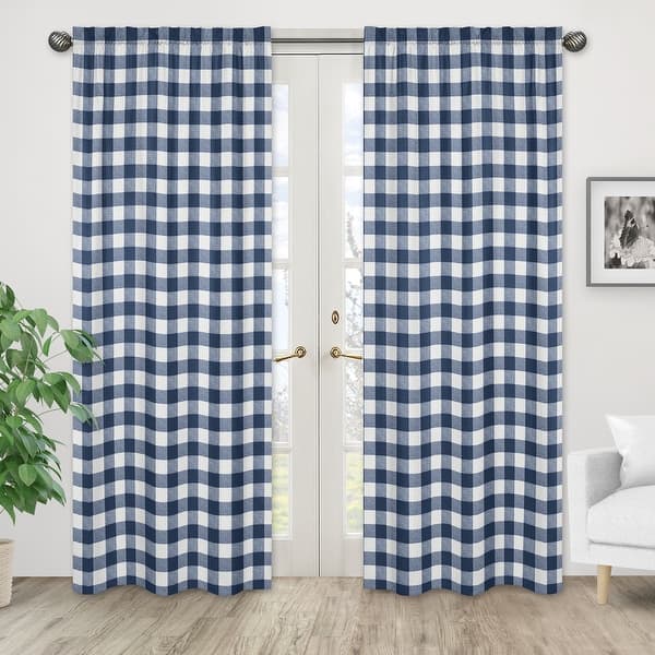 Farmhouse Shower Curtains, Blue Buffalo Check Shower Curtain, Plaid Bath  Mat, Gingham Bath Towel, Beach Towel, or Country Hand Towels Set. 