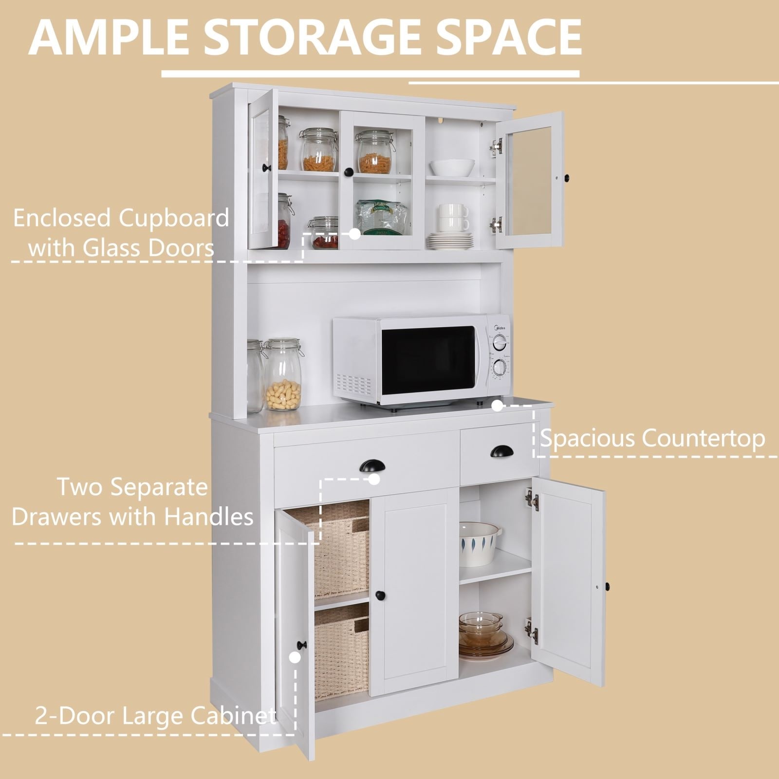 Enclosed pantry sale cabinet
