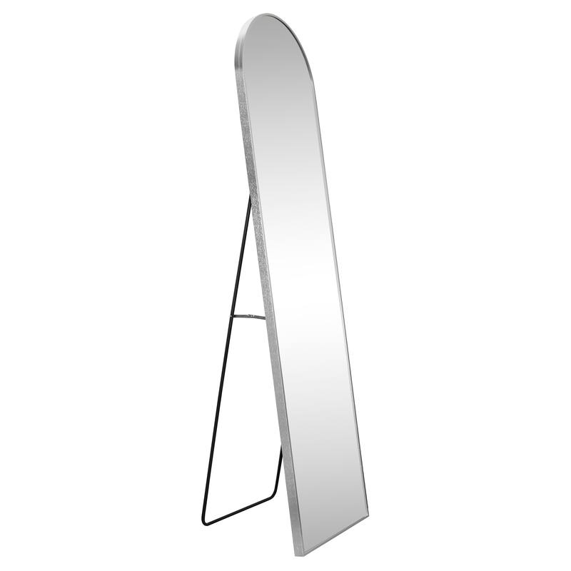 16 in. W x 59 in. H Large Arched Metal Framed Floor Full-Length Mirror - 59 H x 16 W x 1.08 D