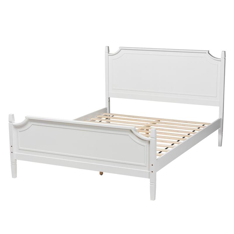 Twin Size Platform Bed - Retro Wood Bed Frame - Traditional Style Bedroom Furniture