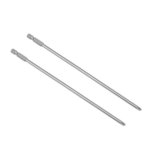 2Pcs 1/4-Inch Hex Shank 200mm Length Phillips 4.5PH2 Magnetic S2 Screwdriver Bit - 2pcs H1/4*200*4.5PH2