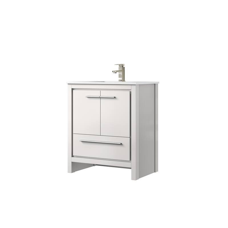 Lafarre Bath Vanity Quartz Top, Sink and Brushed Nickel Faucet