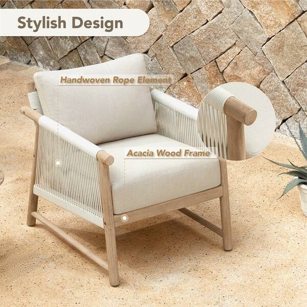Lynn 3-Piece Outdoor Wood Patio Furniture Bistro Set