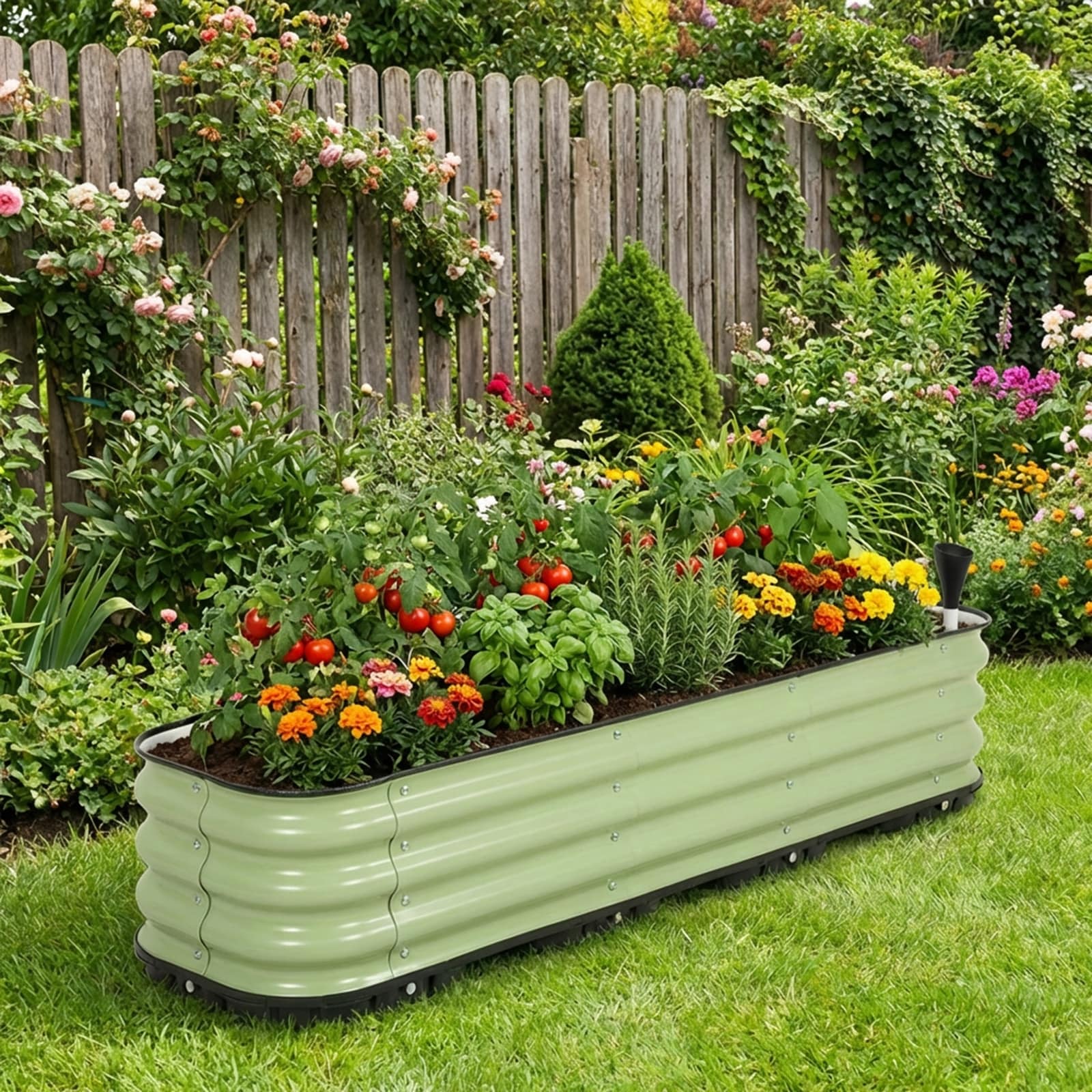 Aoodor Galvanized Self-Watering Planter Box