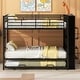 preview thumbnail 3 of 13, Minimalist Metal Bunk Bed with big bookshelf and Trundle, Twin, Black