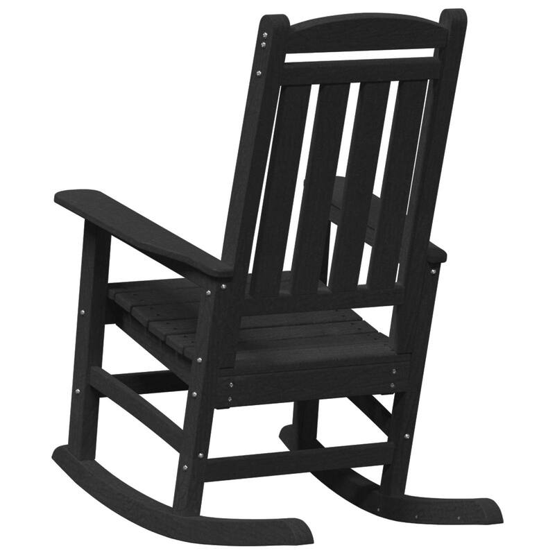 vidaXL Garden Rocking Chairs 2 pcs Black 27.6x36.2x42.5 in HDPE - 27.6 x 36.2 x 42.5
