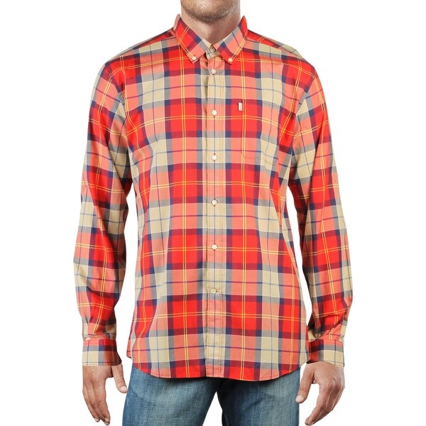 barbour shirts mens red