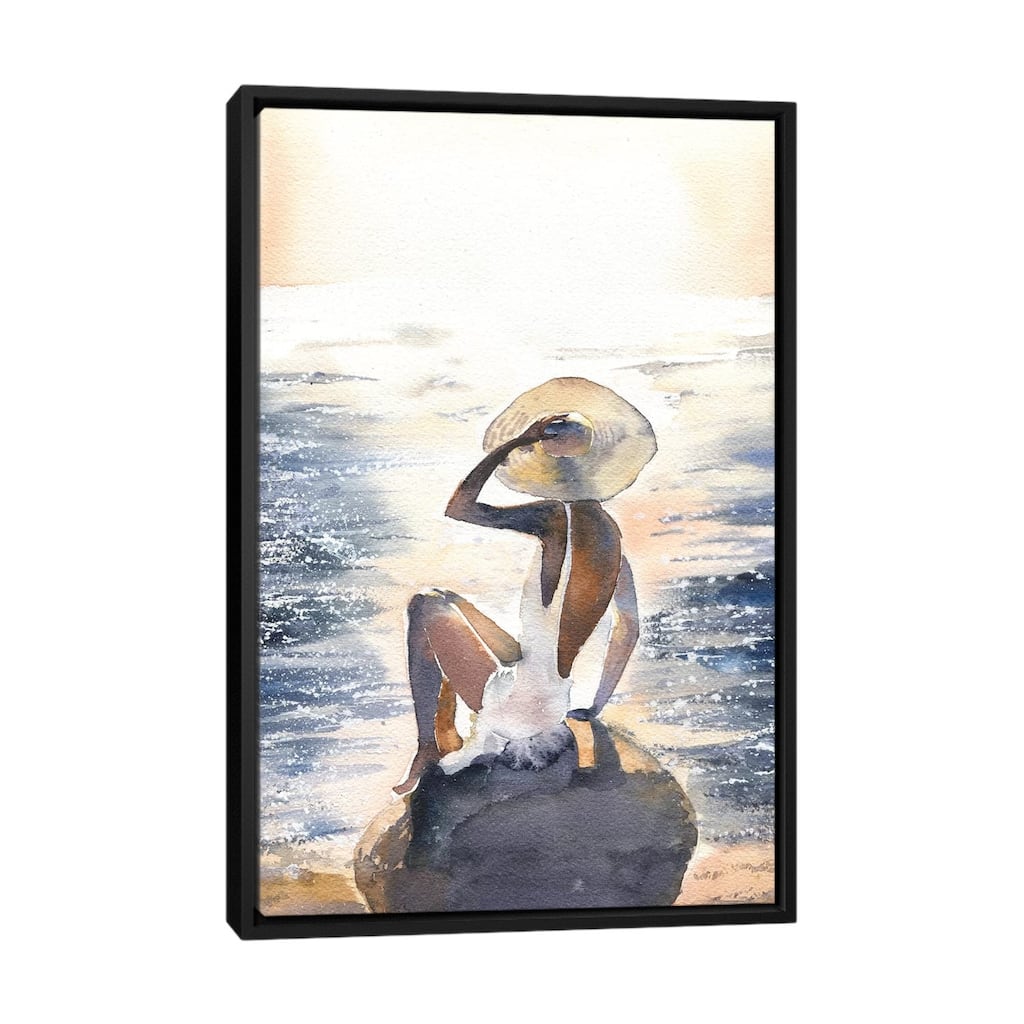 iCanvas "Woman On A Rock" by Marina Ignatova Framed Canvas Print