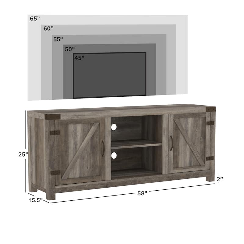 Middlebrook Firebranch 58-inch Barn Door TV Stand