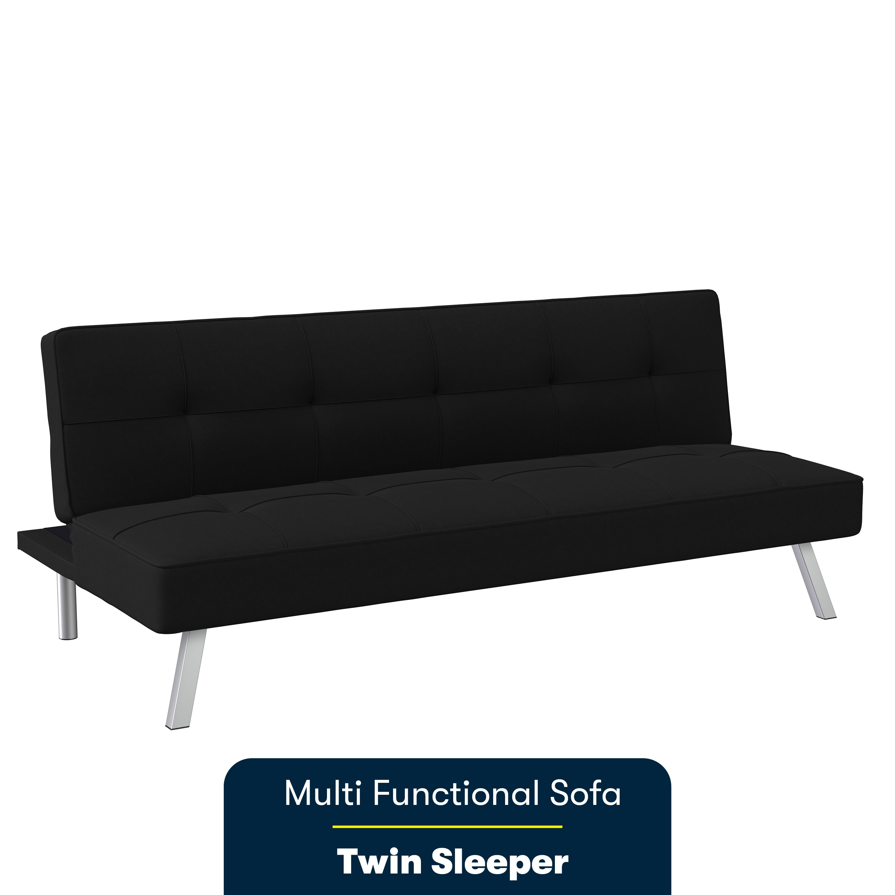 Serta charlie shop black convertible sofa