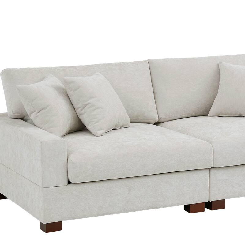Modern Upholstered Chenille Modular Sectional Sofa with Pillow